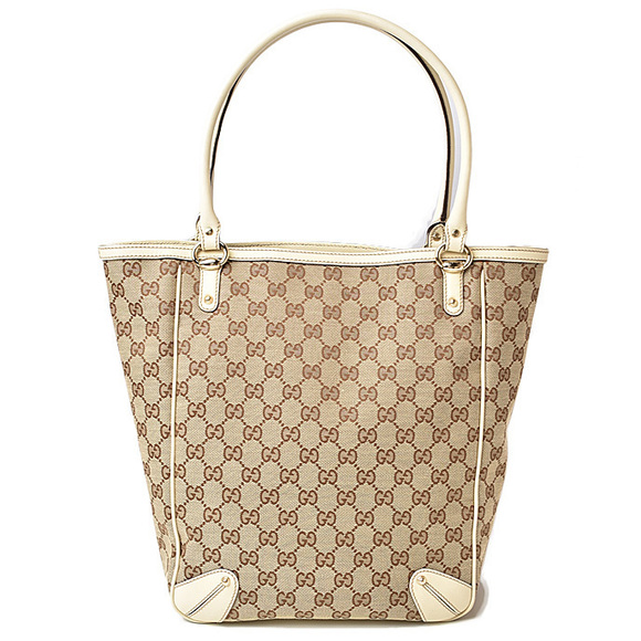 GUCCI Tote Bag Canvas Brown - Picture 1 of 12